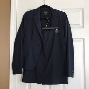 Club Monaco Navy pinstripe suit and skirt combo